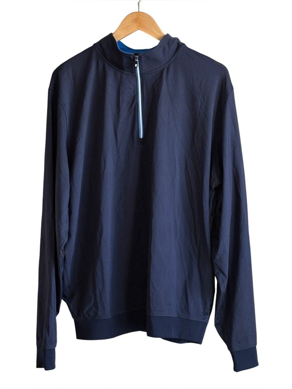 FootJoy Performance Golf Pullover Mens Quarter Zip Navy Blue Size XL